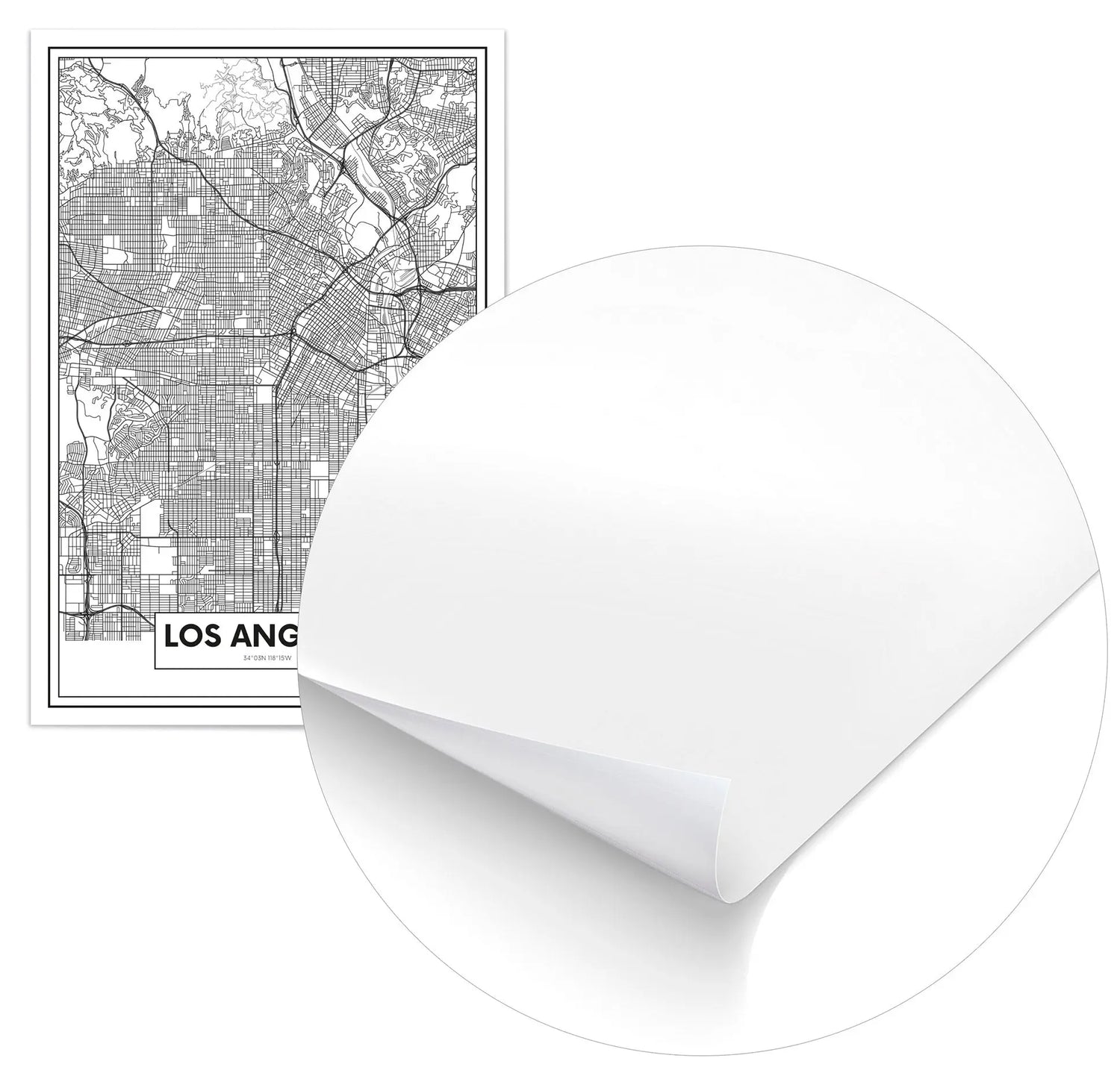Cuadro Mapa Los Ángeles Home & Living Póster70x100cm
