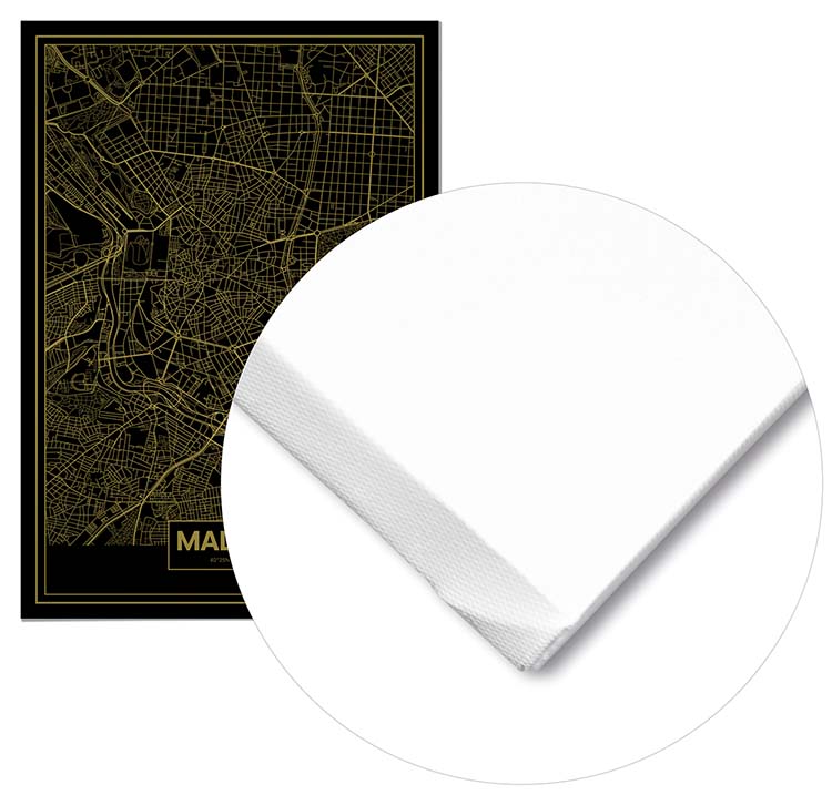 Cuadro Mapa Madrid Color Oro Home & Living 
