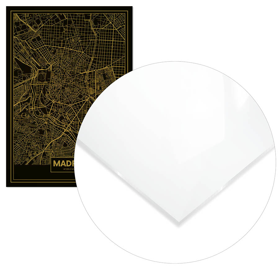 Cuadro Mapa Madrid Color Oro Home & Living 