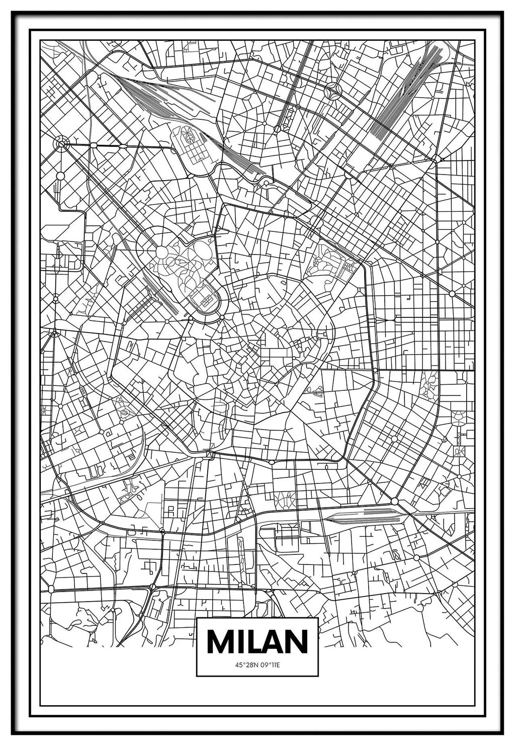 Cuadro Mapa Milán freeshipping - Home and Living