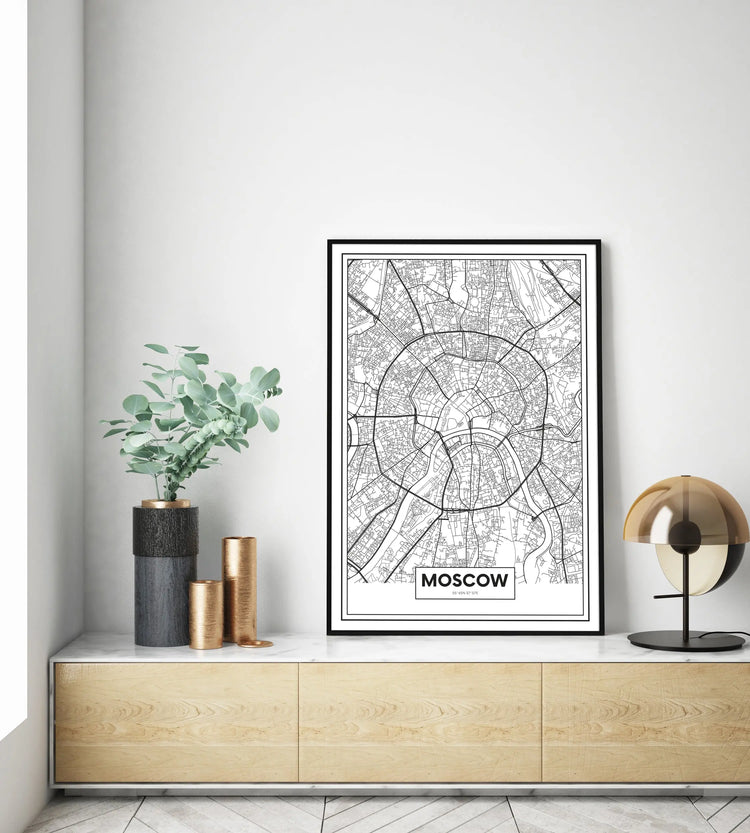 Cuadro Mapa Moscú freeshipping - Home and Living