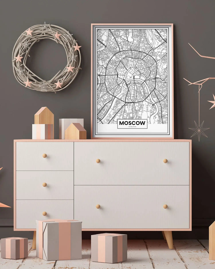 Cuadro Mapa Moscú freeshipping - Home and Living