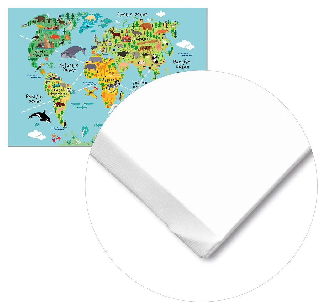 Cuadro Mapa Mundi Animales freeshipping - Home and Living