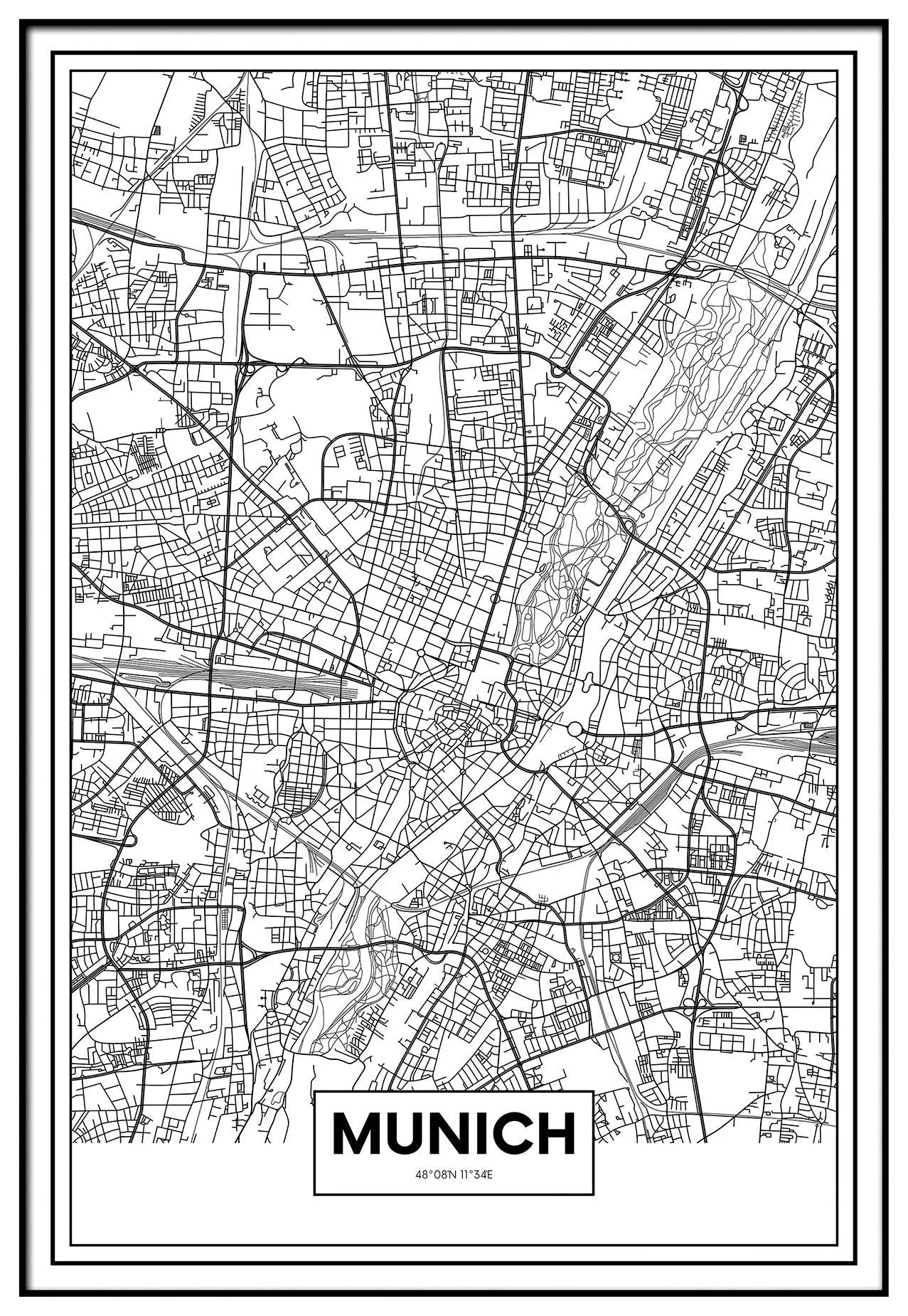 Cuadro Mapa Munich freeshipping - Home and Living