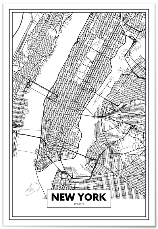 Cuadro Mapa Nueva York freeshipping - Home and Living