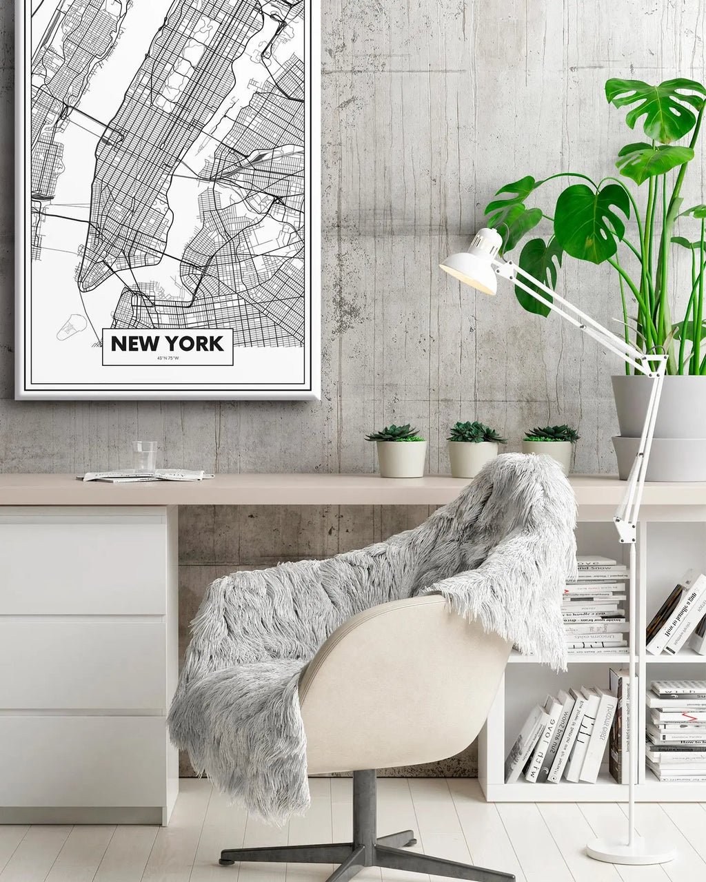 Cuadro Mapa Nueva York freeshipping - Home and Living