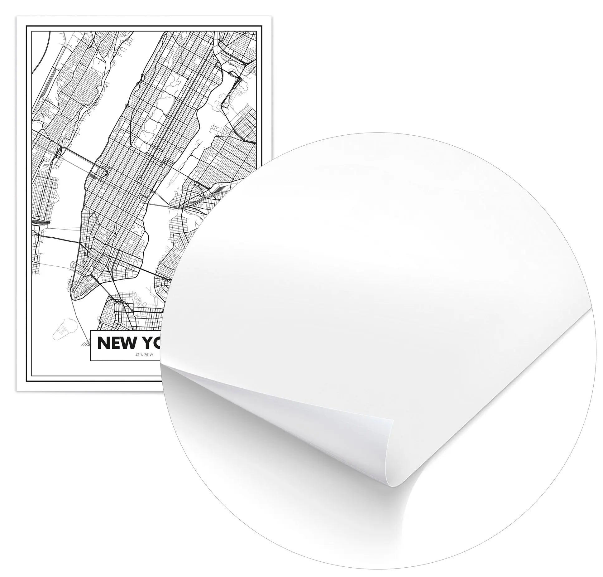 Cuadro Mapa Nueva York freeshipping - Home and Living