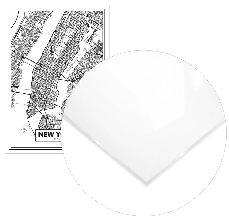 Cuadro Mapa Nueva York Home & Living MetacrilatoEnmarcado70x100cm