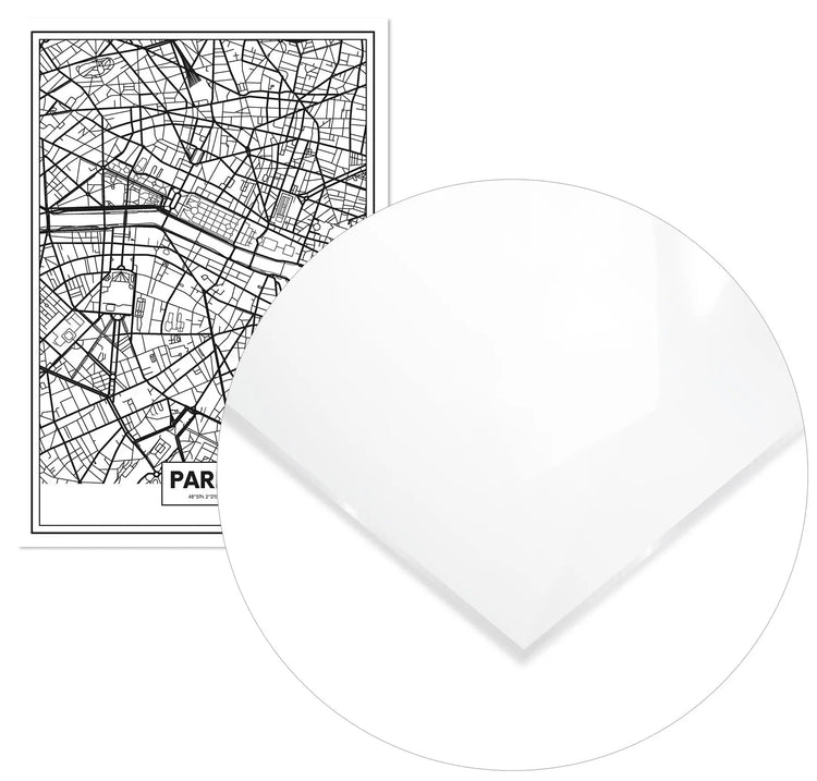 Cuadro Mapa París Home & Living MetacrilatoEnmarcado70x100cm