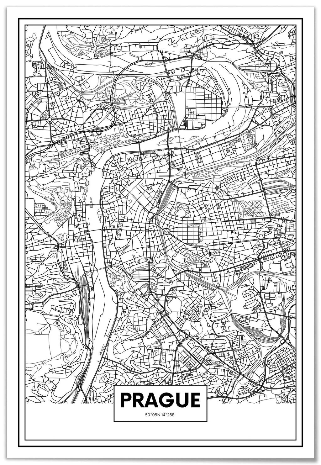 Cuadro Mapa Praga freeshipping - Home and Living