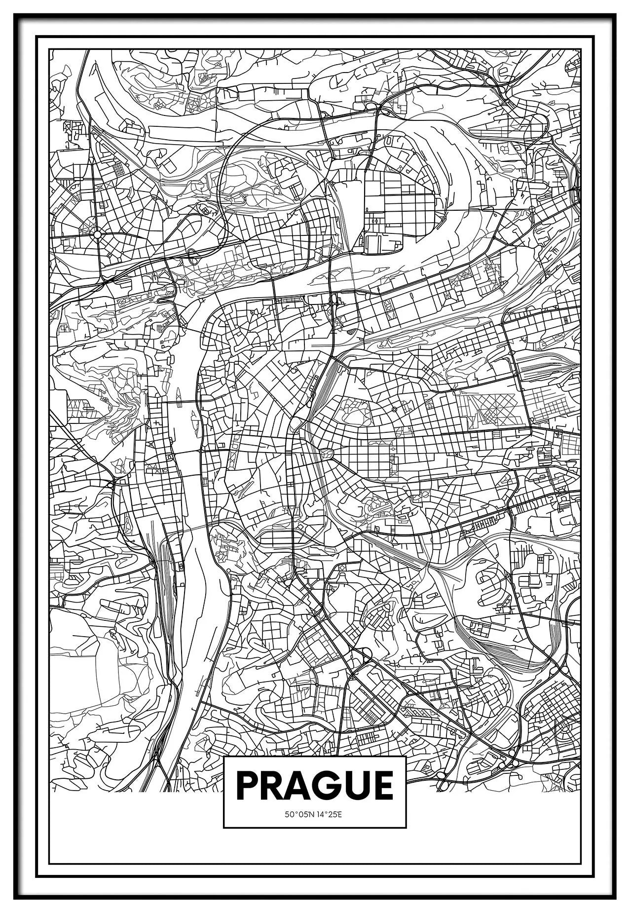 Cuadro Mapa Praga freeshipping - Home and Living