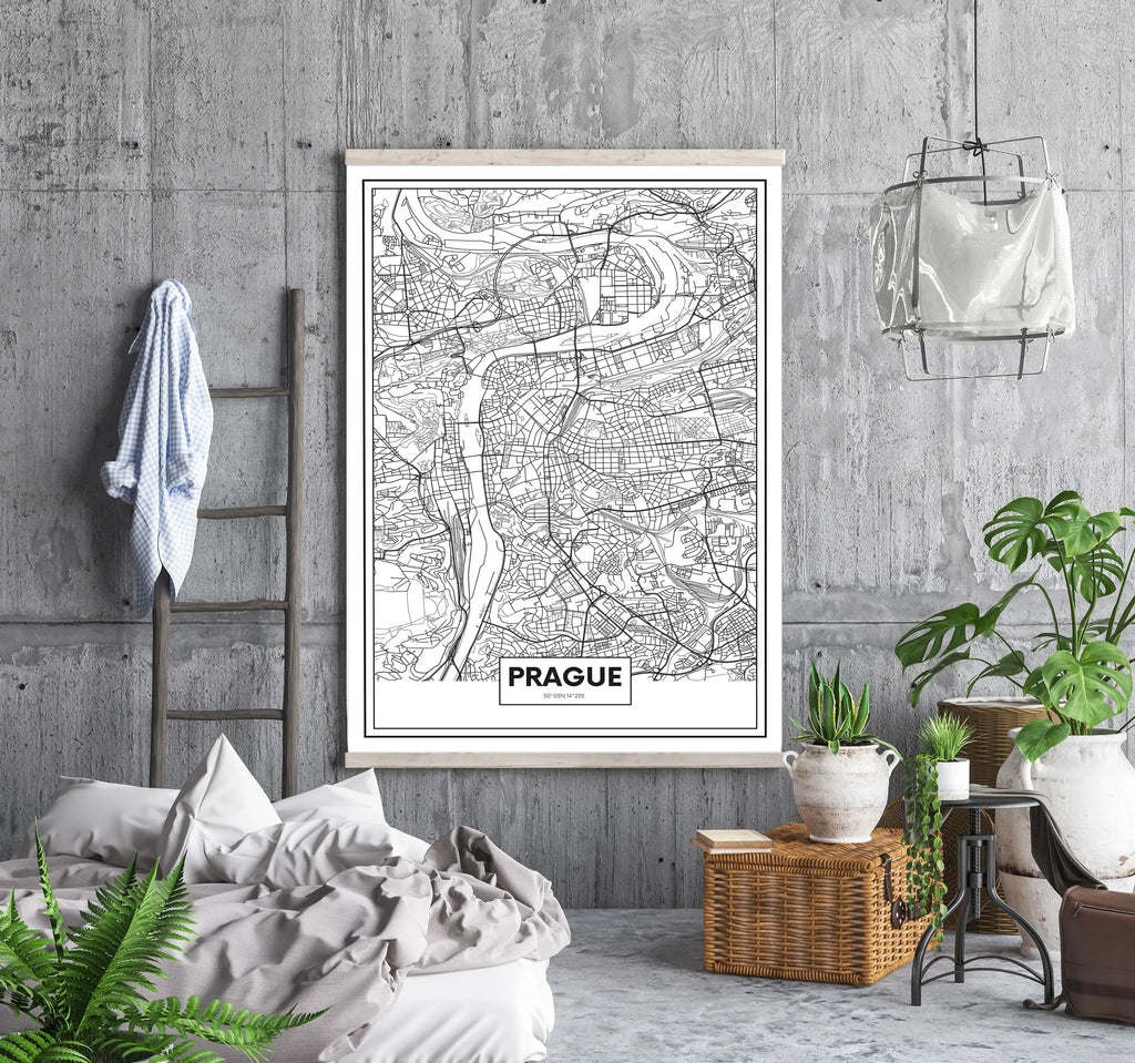 Cuadro Mapa Praga freeshipping - Home and Living