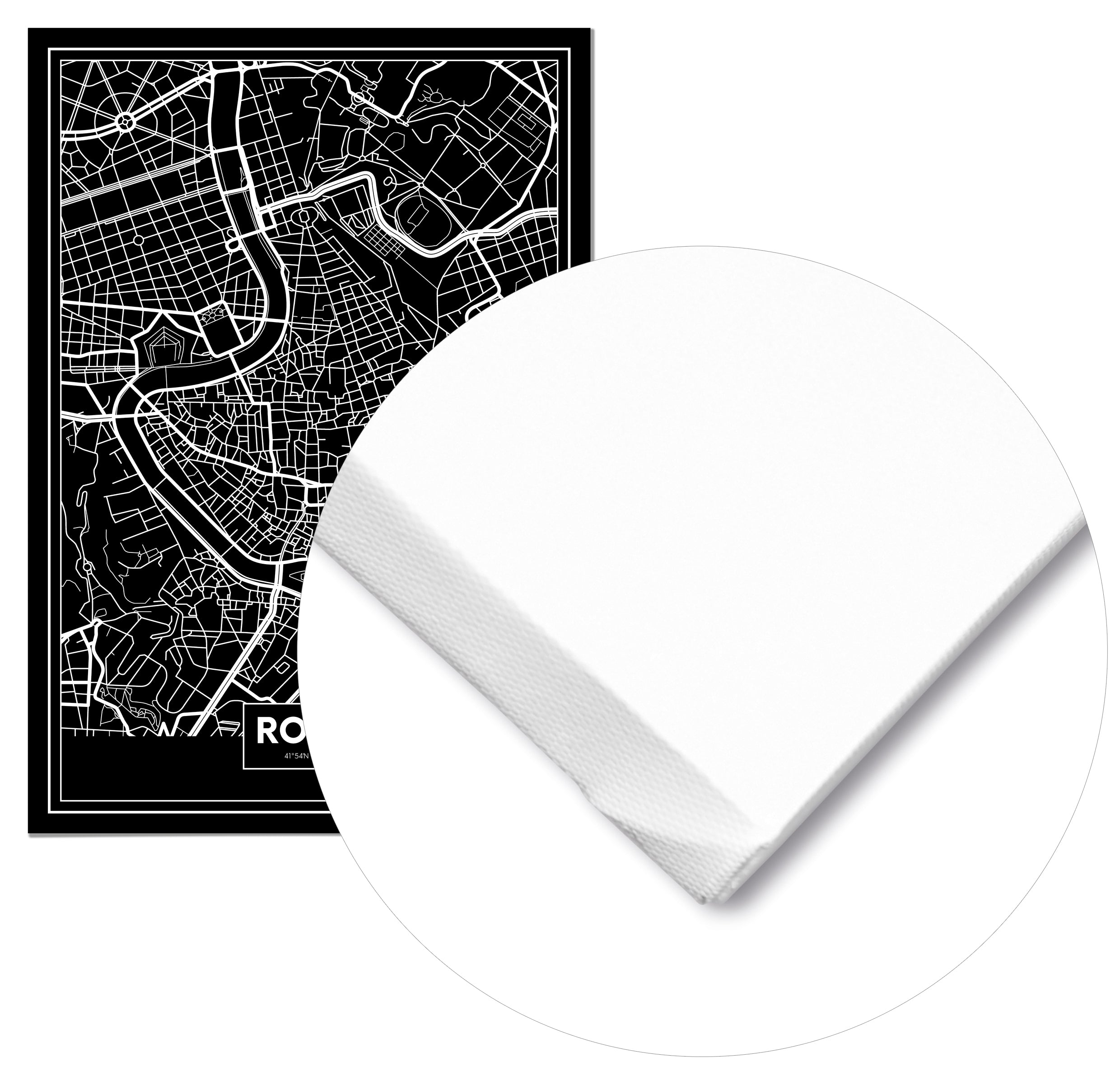 Cuadro Mapa Roma Color Negro Home & Living 