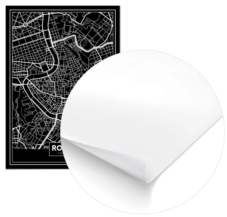 Cuadro Mapa Roma Color Negro Home & Living 