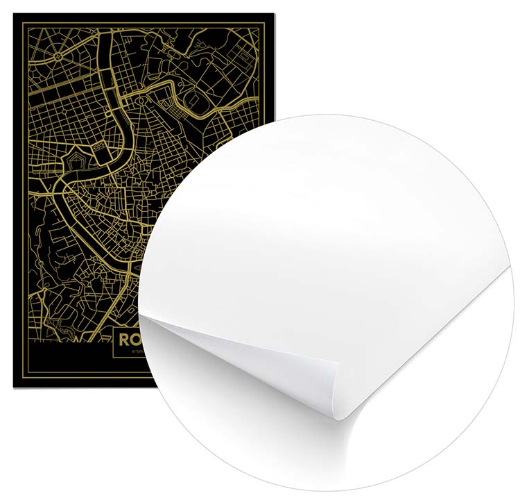 Cuadro Mapa Roma Color Oro Home & Living 