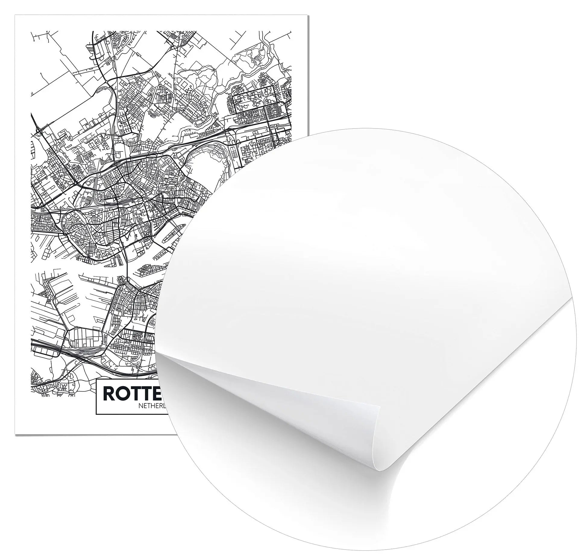 Cuadro Mapa Roterdam Home & Living Póster70x100cm