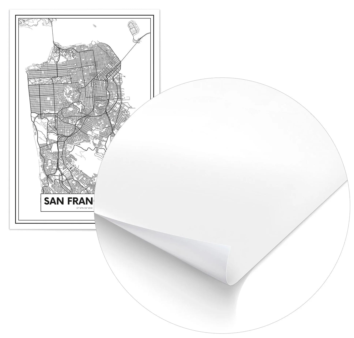 Cuadro Mapa San Francisco freeshipping - Home and Living