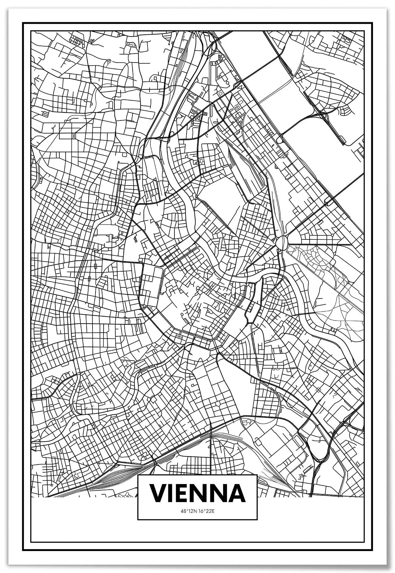 Cuadro Mapa Viena freeshipping - Home and Living