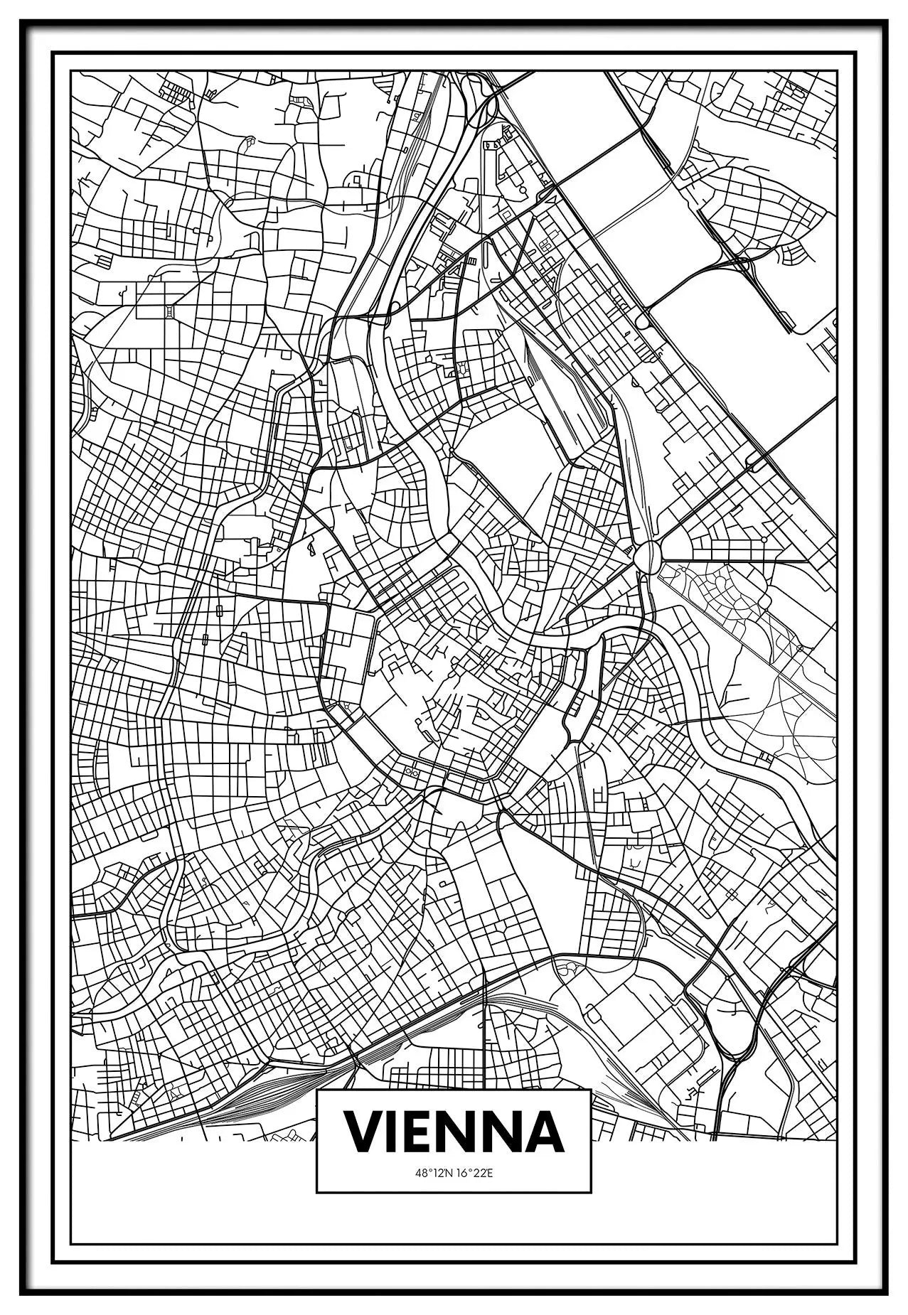 Cuadro Mapa Viena freeshipping - Home and Living