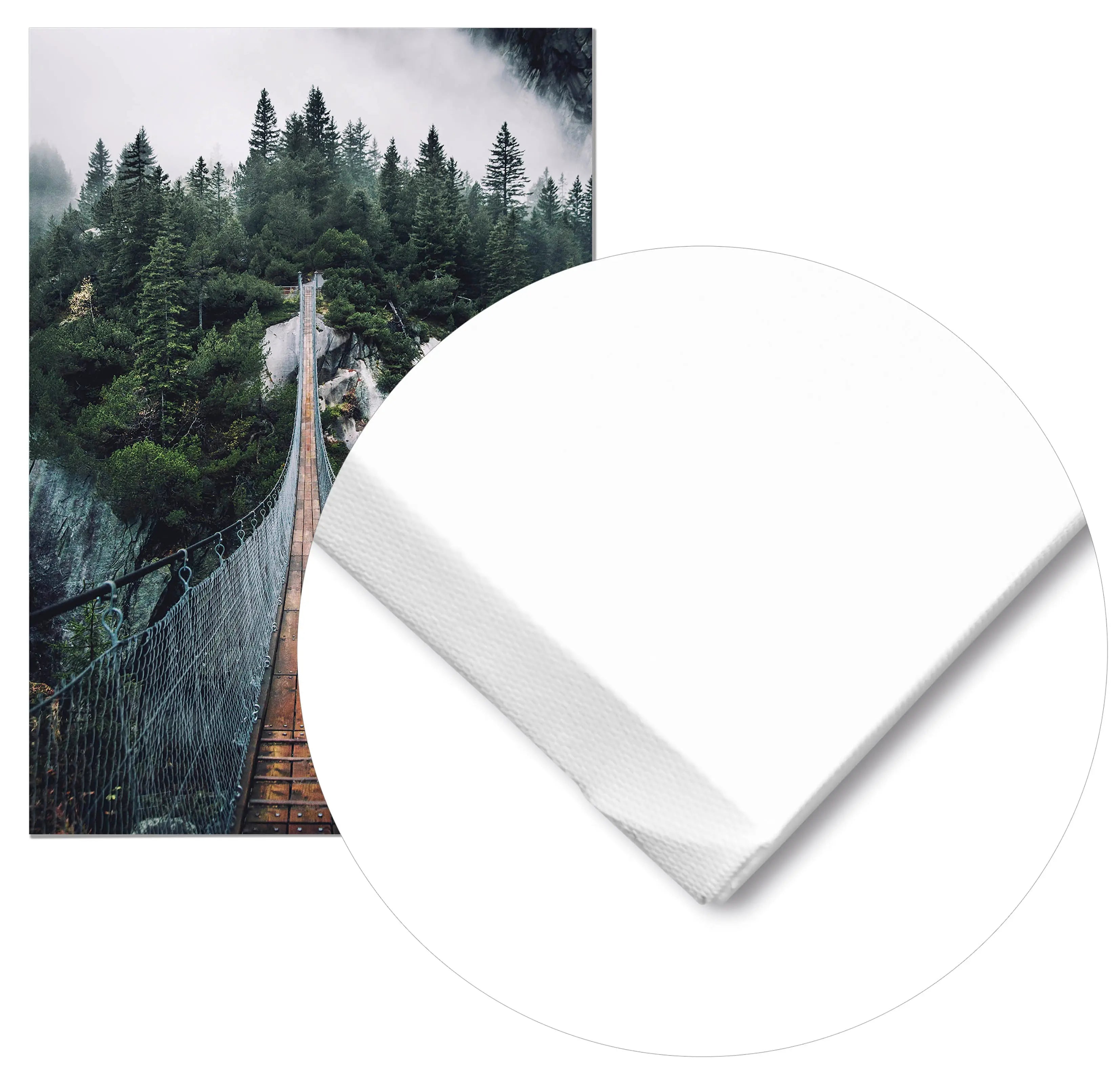 Cuadro Puente de Madera Colgante Home & Living Lienzo70x100cm