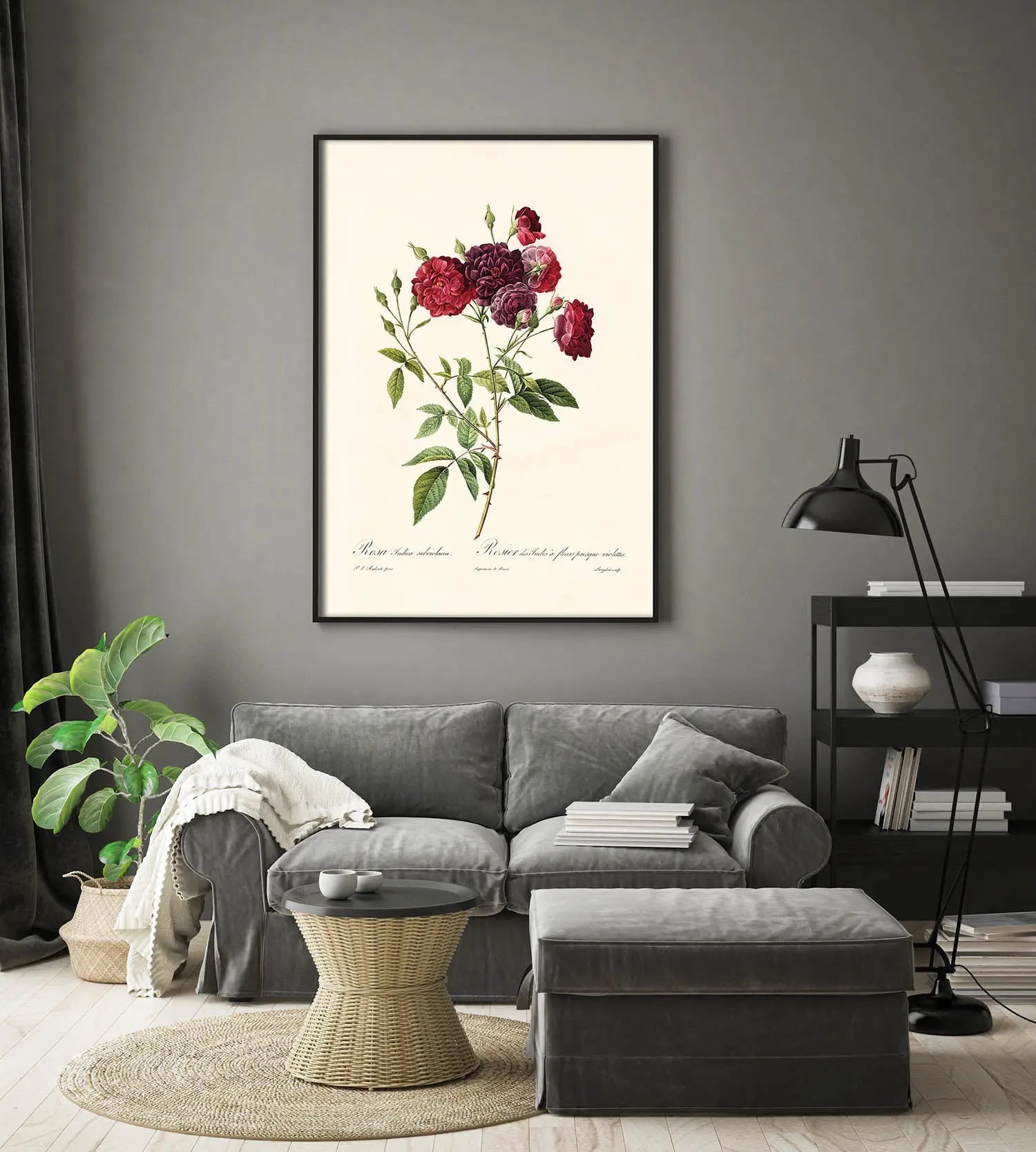 Cuadro Rosa Borgona Vintage freeshipping - Home and Living