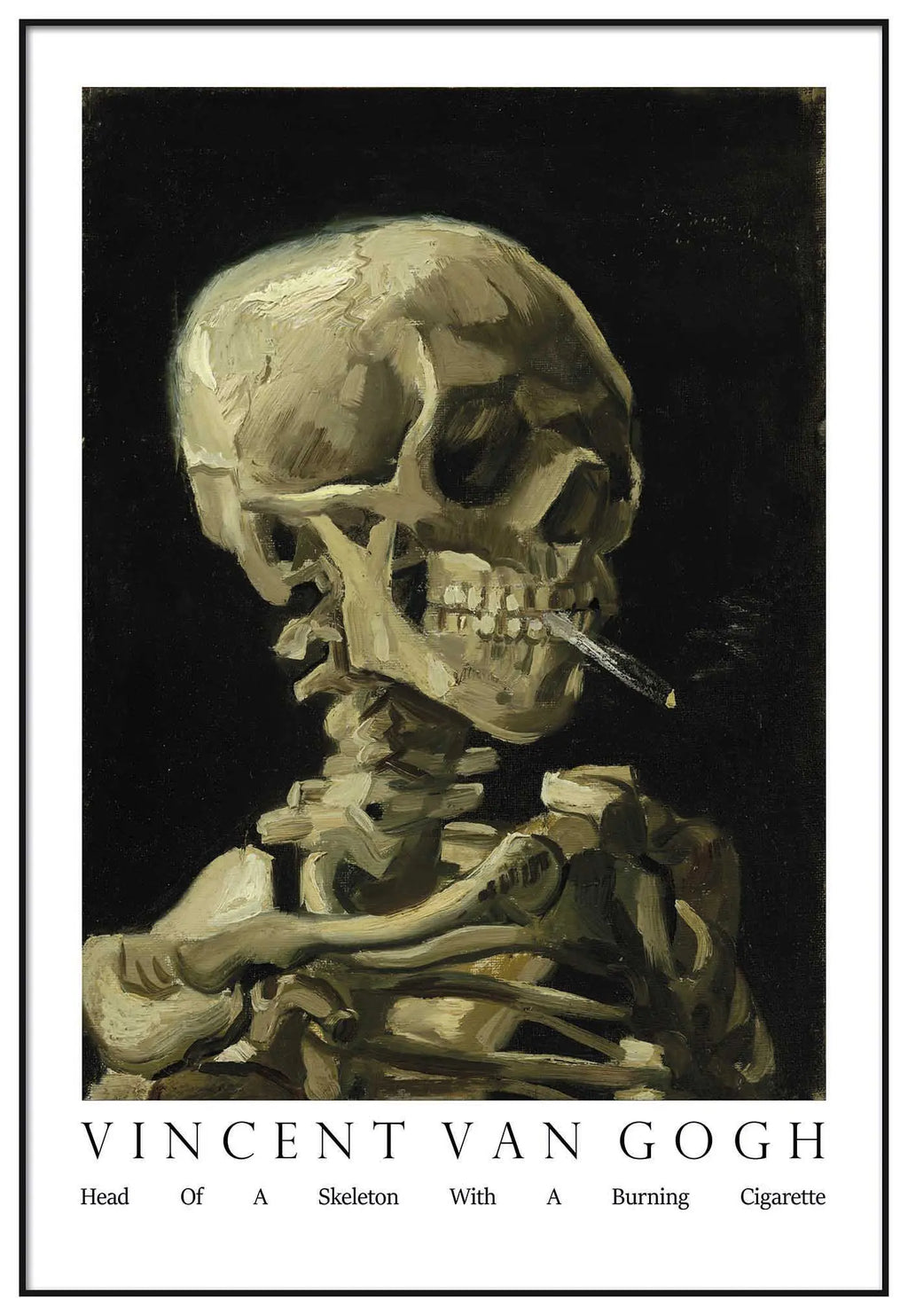 Cuadro Van Gogh Esqueleto Cigarro freeshipping - Home and Living
