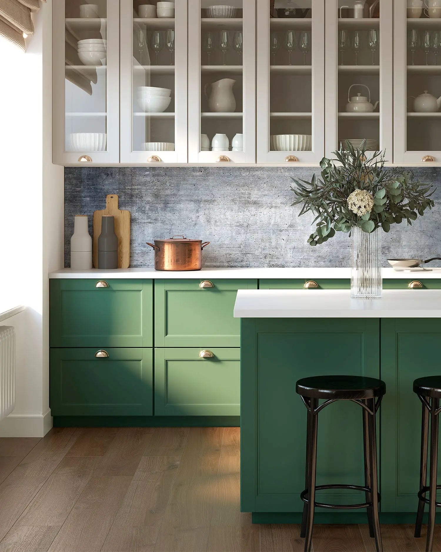 Frente de Cocina Cemento Azulado freeshipping - Home and Living