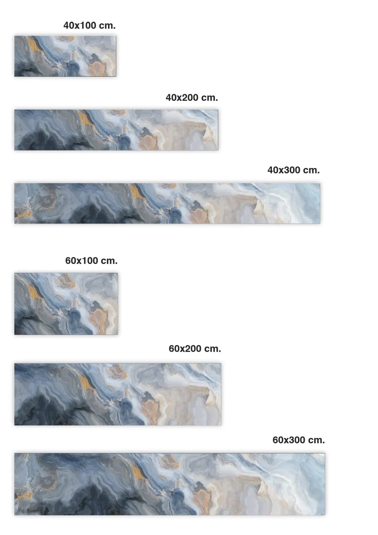 Frente de Cocina Mármol Azul y Naranja freeshipping - Home and Living