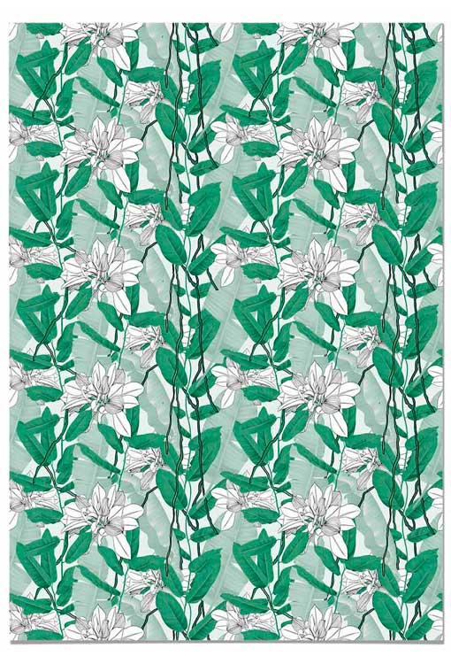 Papel Pintado Hojas Verdes Home & Living 