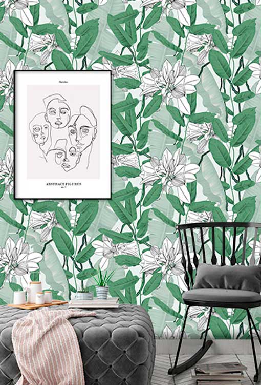 Papel Pintado Hojas Verdes Home & Living 