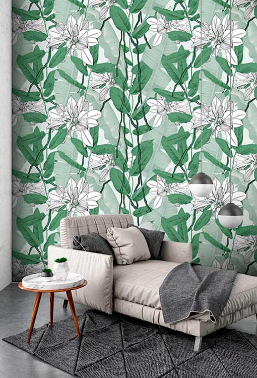 Papel Pintado Hojas Verdes Home & Living 