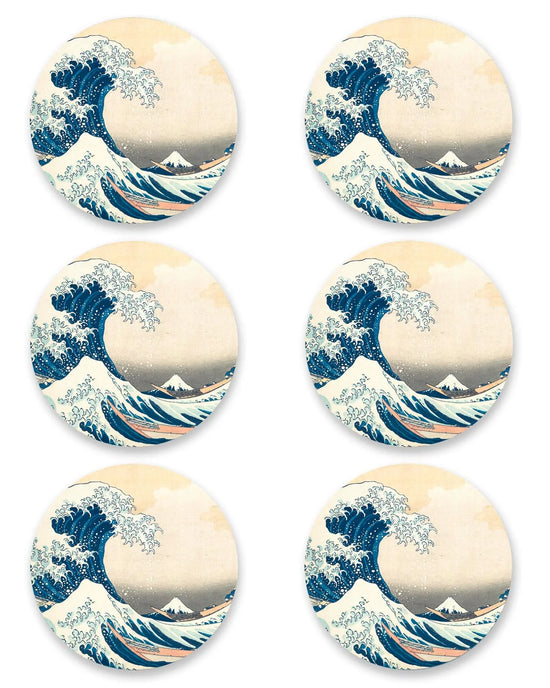 Posavasos La Ola de Hokusai Pack de 12 freeshipping - Home and Living