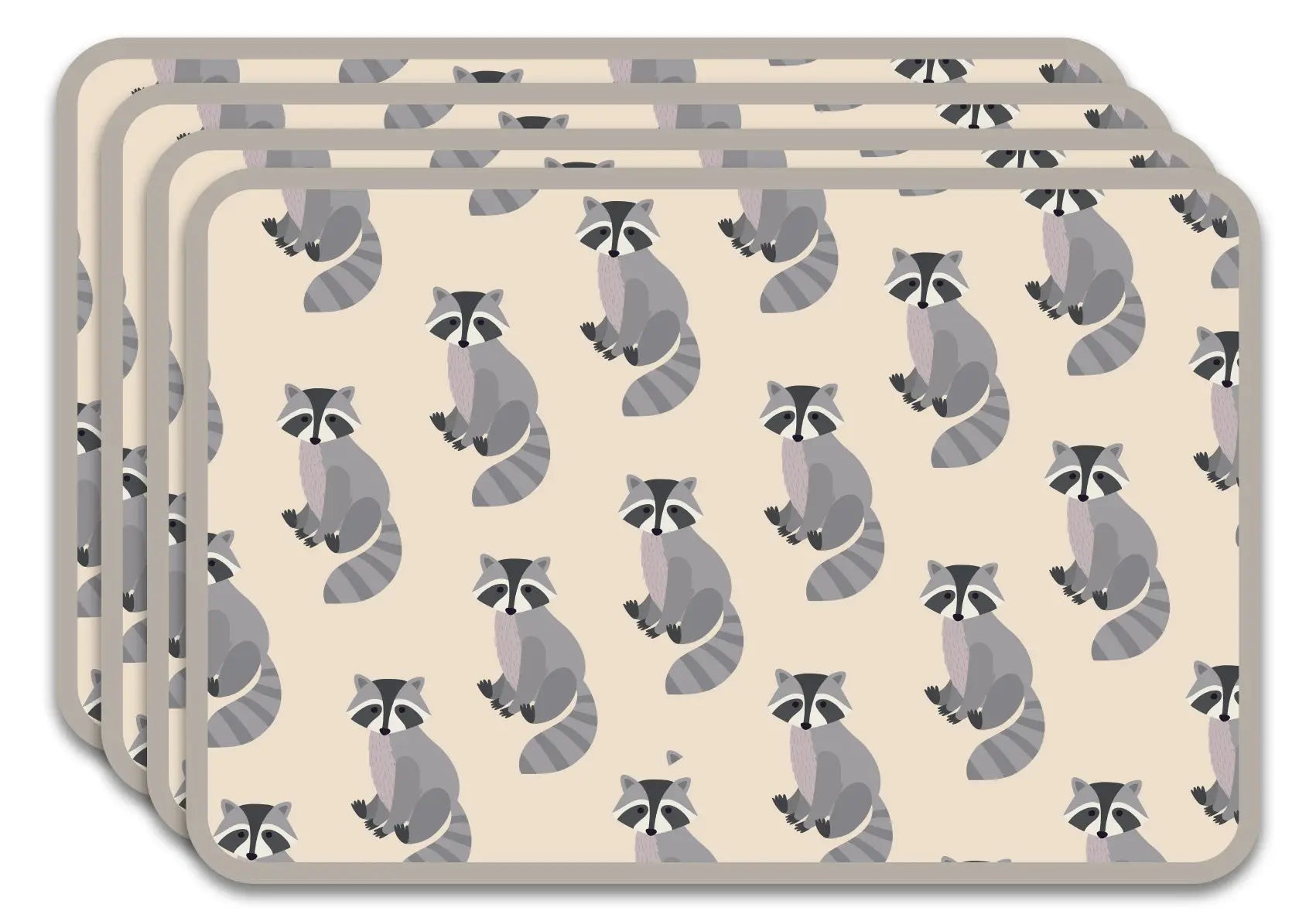 Salvamanteles Infantiles Mapache 45x30 cm Pack de 4 freeshipping - Home and Living