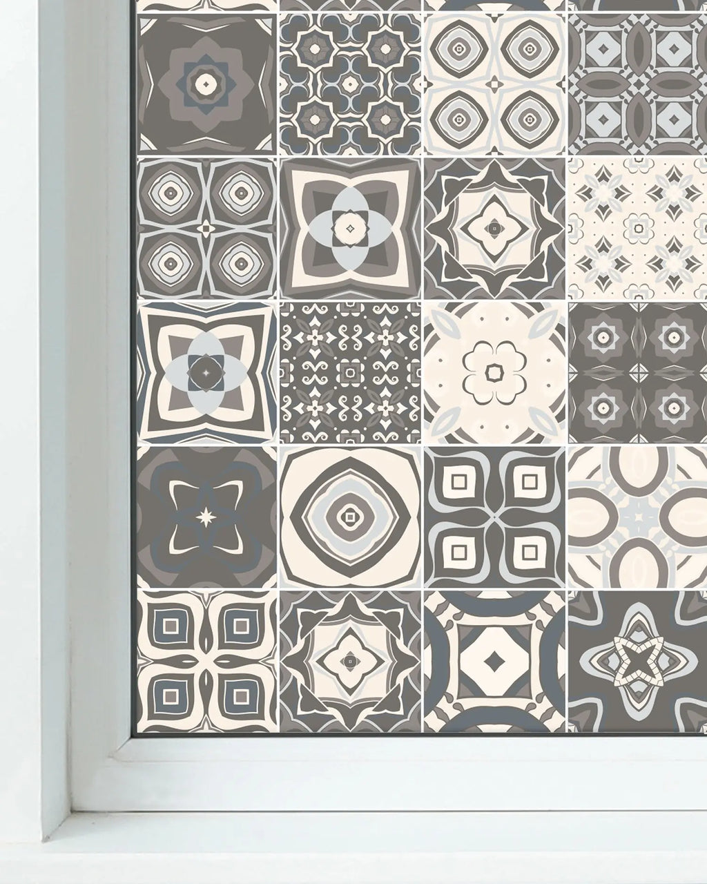 Vinilo para Ventanas Baldosa Hidráulico Gris freeshipping - Home and Living