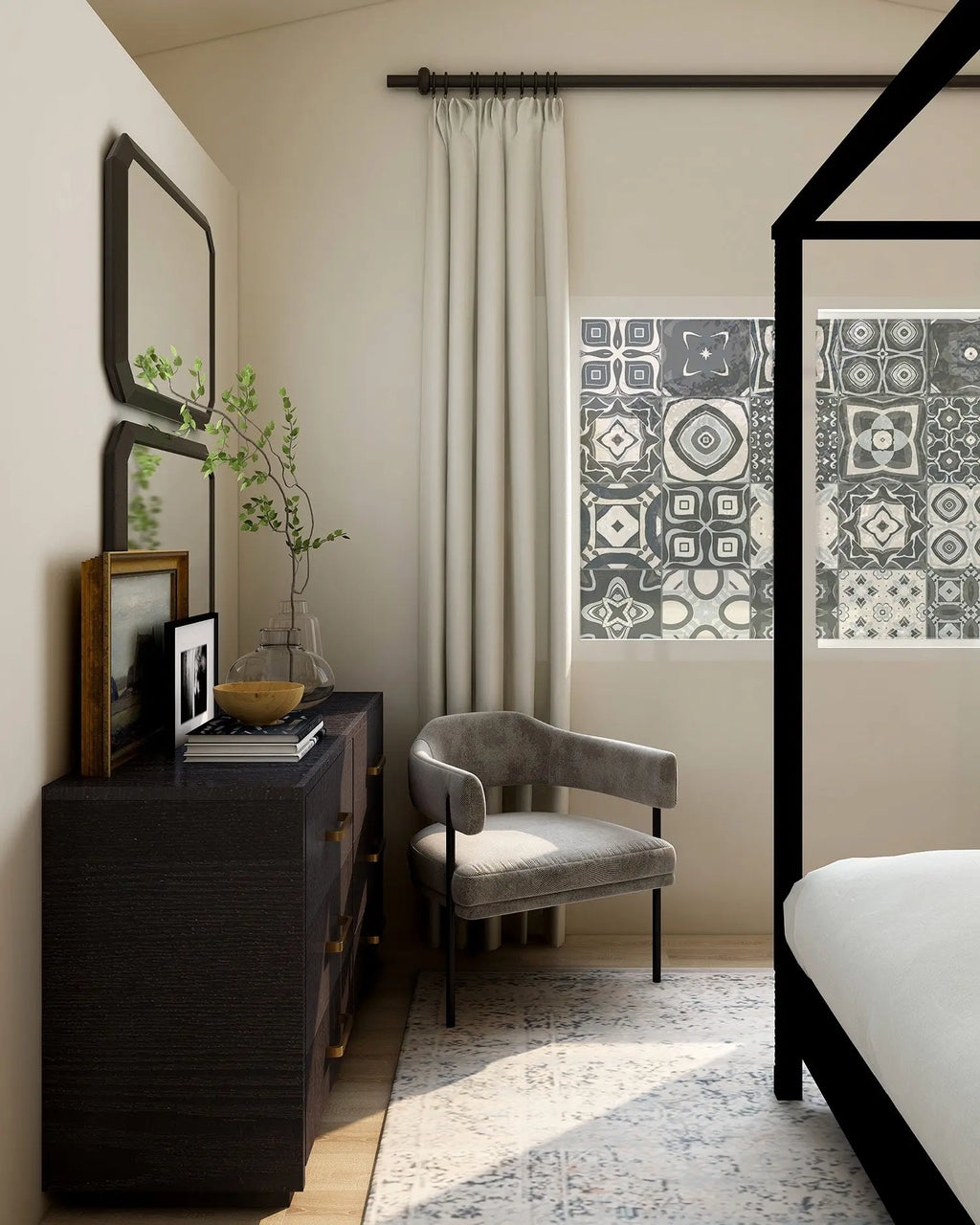 Vinilo para Ventanas Baldosa Hidráulico Gris freeshipping - Home and Living