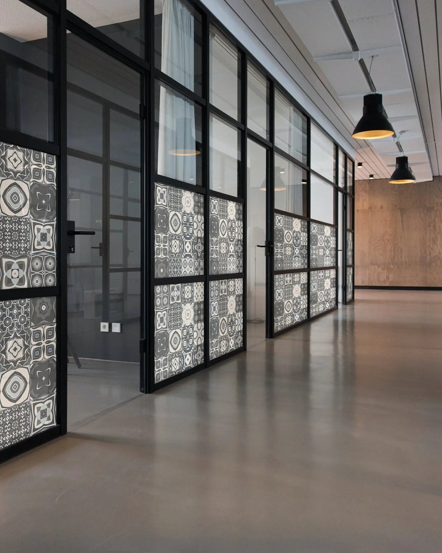 Vinilo para Ventanas Baldosa Hidráulico Gris freeshipping - Home and Living