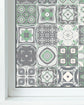 Vinilo para Ventanas Baldosa Hidráulico Verde freeshipping - Home and Living