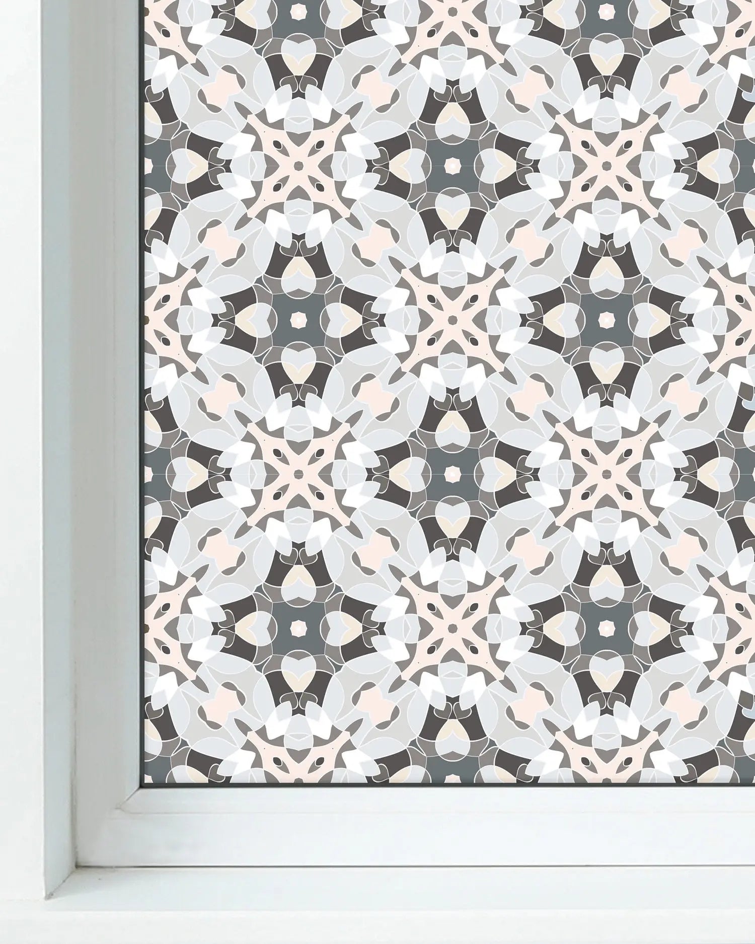 Vinilo para Ventanas Baldosa Modelo Oriental Gris freeshipping - Home and Living