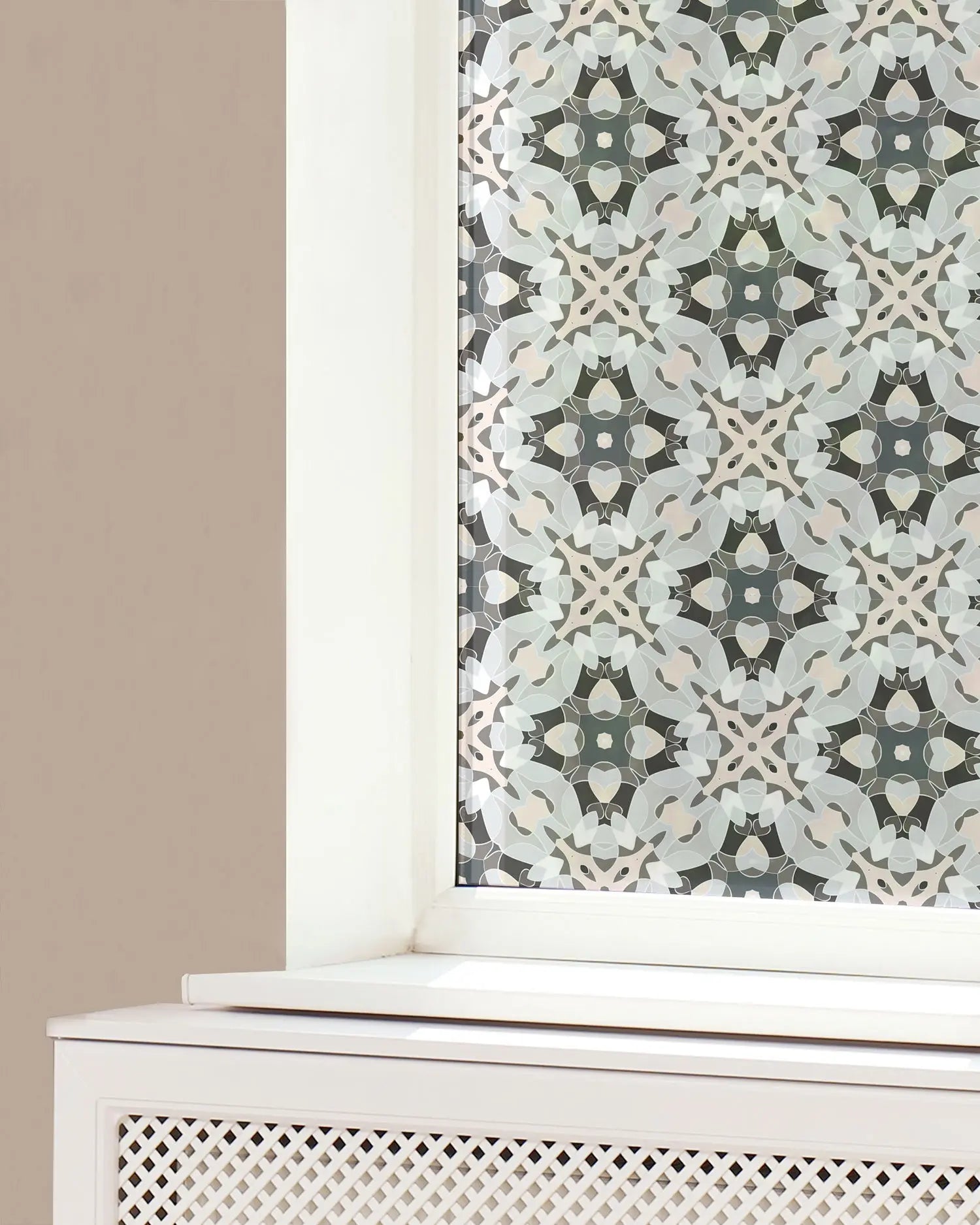 Vinilo para Ventanas Baldosa Modelo Oriental Gris freeshipping - Home and Living