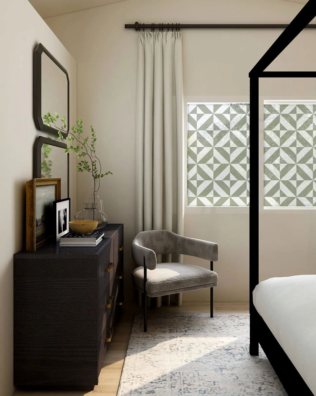 Vinilo para Ventanas Geometría Verde freeshipping - Home and Living