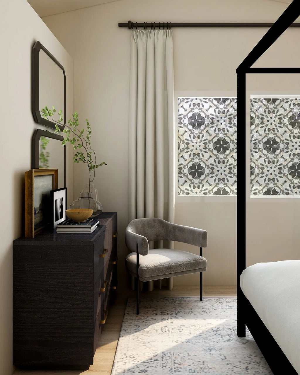 Vinilo para Ventanas Hidráulico Oriental Mosaico Gris freeshipping - Home and Living